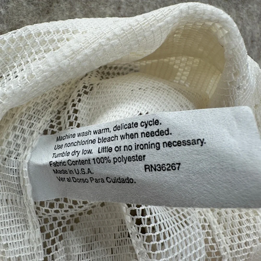 VINTAGE Lace Sheer Curtain Panel 55x81 White Floral Leaf Pattern Made in USA